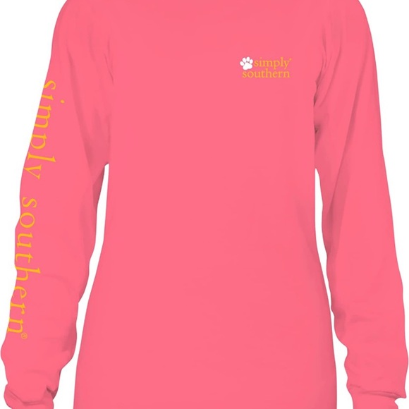 NWT Simply Southern Pink long sleeve pizza & dog kisses graphic shirt - Picture 2 of 4